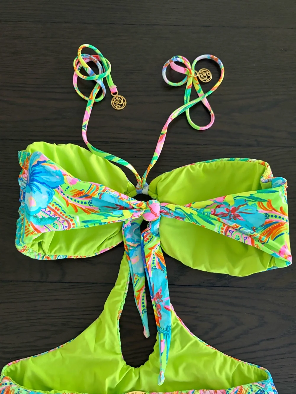 Luli Fama Hibiscus Dream Keyhole Ring One-Piece Swimsuit
